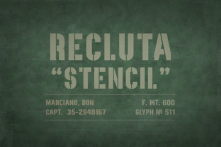 Recluta: A Bold Stencil Font for Commanding Designs