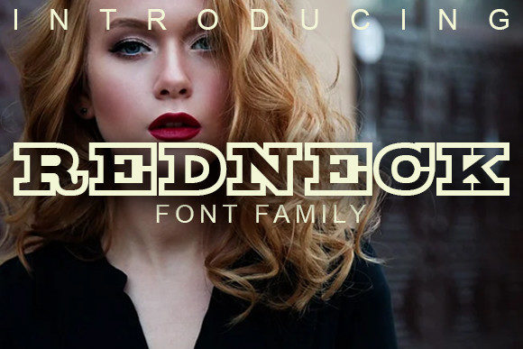 Redneck: The Bold Outlined Display Font for Headlines